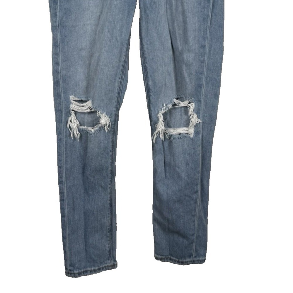 American Eagle Ripped Mom Jeans Size 0 NWOT Comfort Stretch Waistband Distressed - Picture 3 of 12